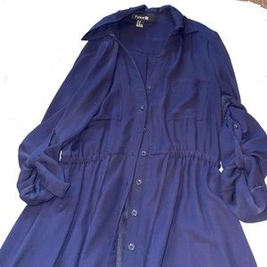 Button up navy blue dress